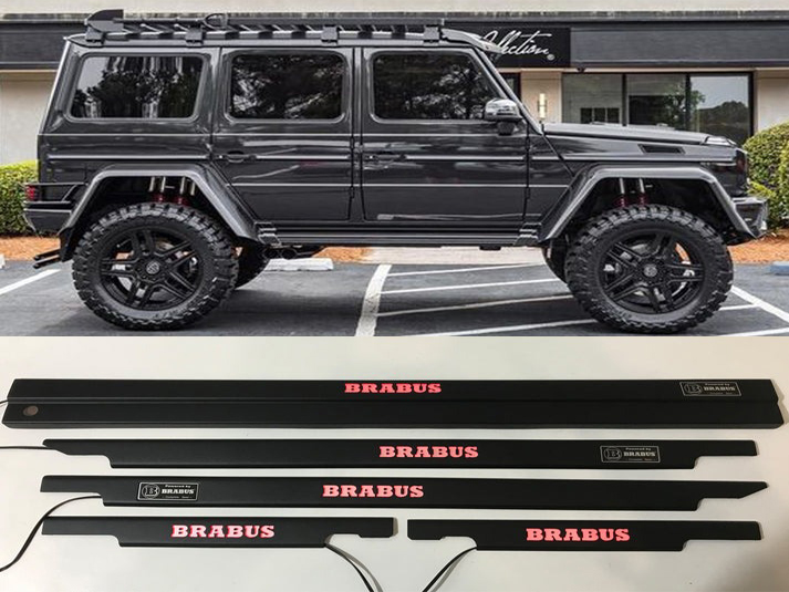 Mercedes-Benz W463 G-Class Brabus Matte Black Stainless Steel LED Door Sills Set of 5 pcs
